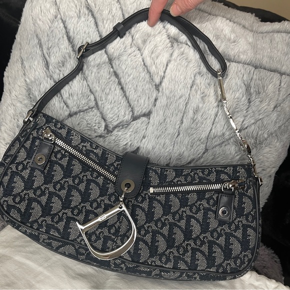 Dior Handbags - NEW 💯AUTH DIOR RARE CHARMS BAG NAVY POUCHETTE VINTAGE TROTTER SADDLE LOGO Y2k